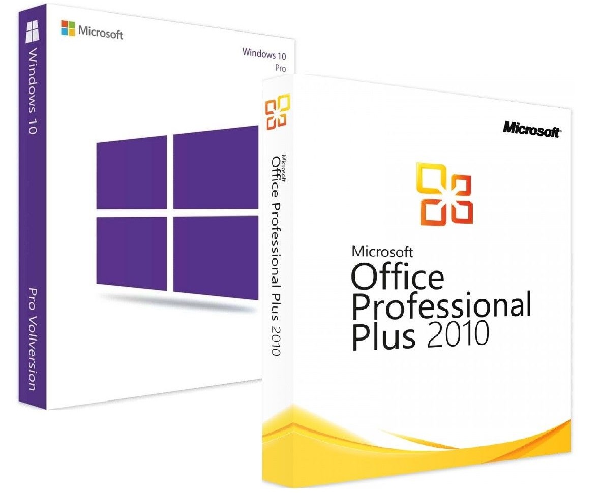 Microsoft Windows 10 Professional & Office 2010 Professional Plus - (Bundle)-SW1141